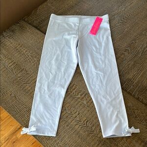 NWT Lilly Pulitzer Light blue Kids Leggings with Bow Accents
